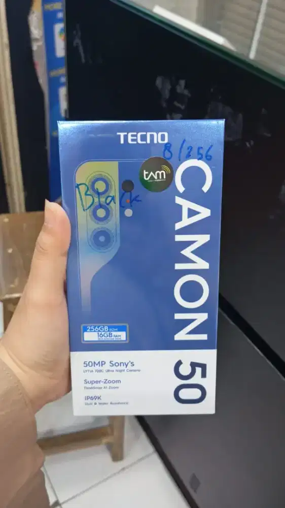 TECNO CAMON 50 RAM 8 /256 SEGEL BOX HITAM