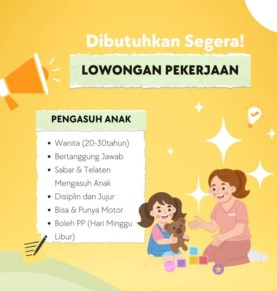 DICARI PENGASUH ANAK