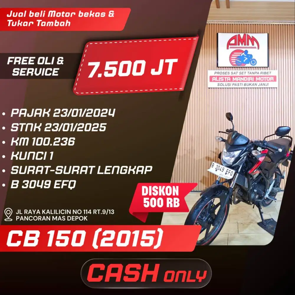 CB 150 2015 CASH ONLY KREDIVO INDODANA GOPAYLATER SHOPEELATER ALISTA