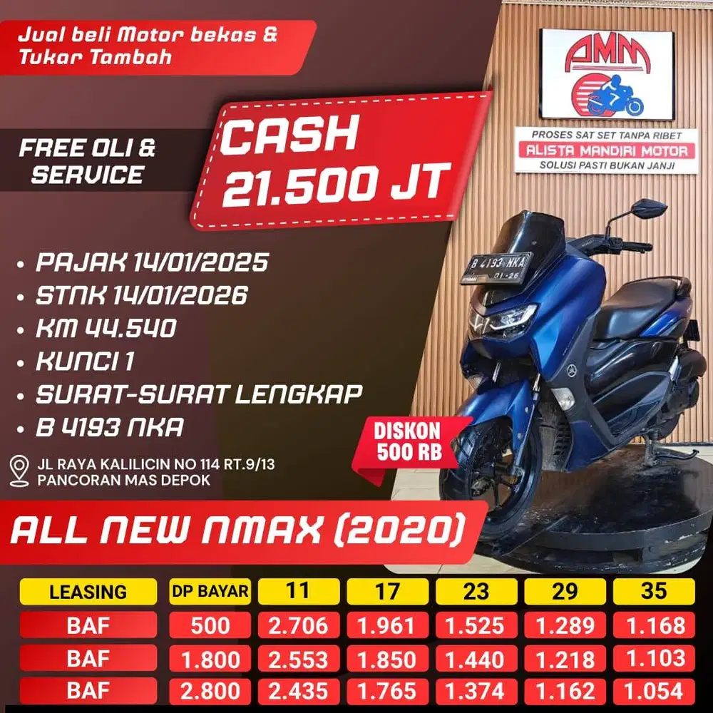 ALL NEW NMAX 2020 DP 500 CASH KREDIVO INDODANA SPAYLATER GOPAY ALISTA
