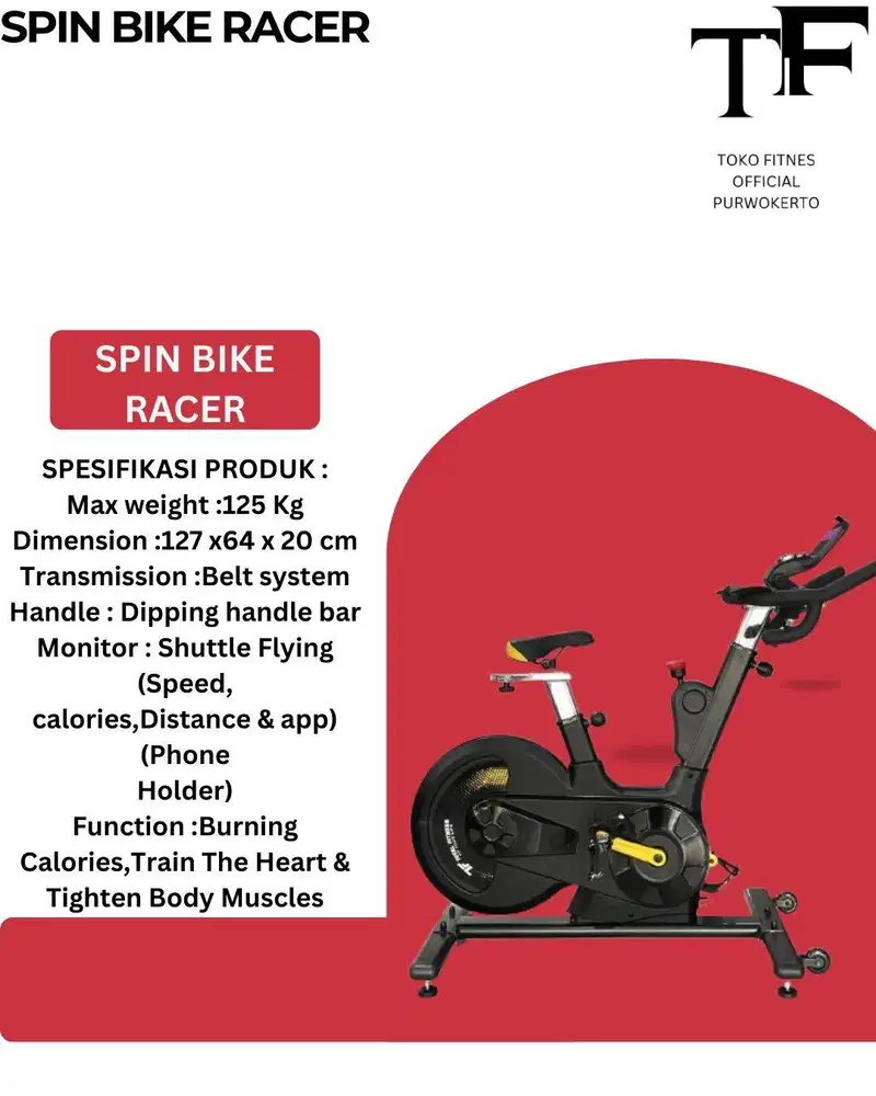Promo Terbaru Mau Kurus Cepat? Spin Bike Racer Total Fitness Solusinya