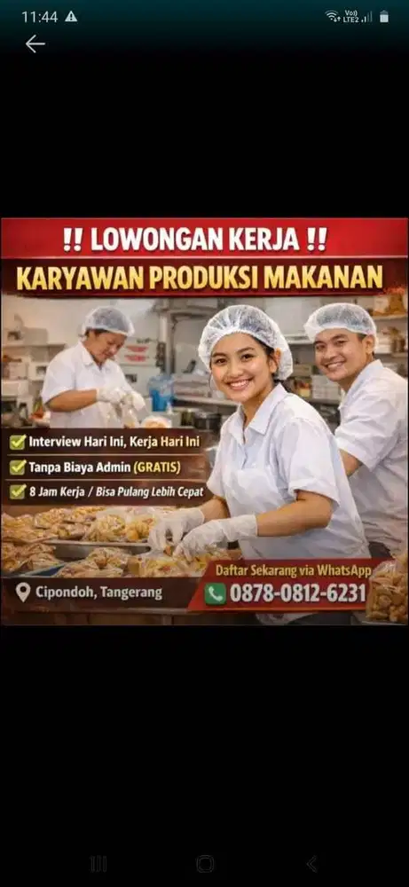 Urgent Lowongan kerja tim produksi dan packing
