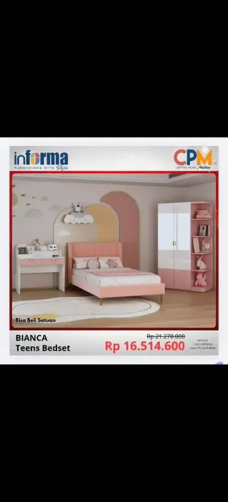 Kredit 1set perlengkapan kamar hanya dengan KTP