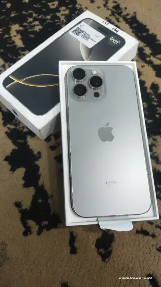 iPhone 16 Pro Max 256GB iBox PA/A warna Natural Titanium