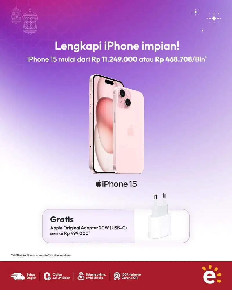 PROMO RAMADHAN IPHONE 15 FREE ADAPTOR ORIGINAL