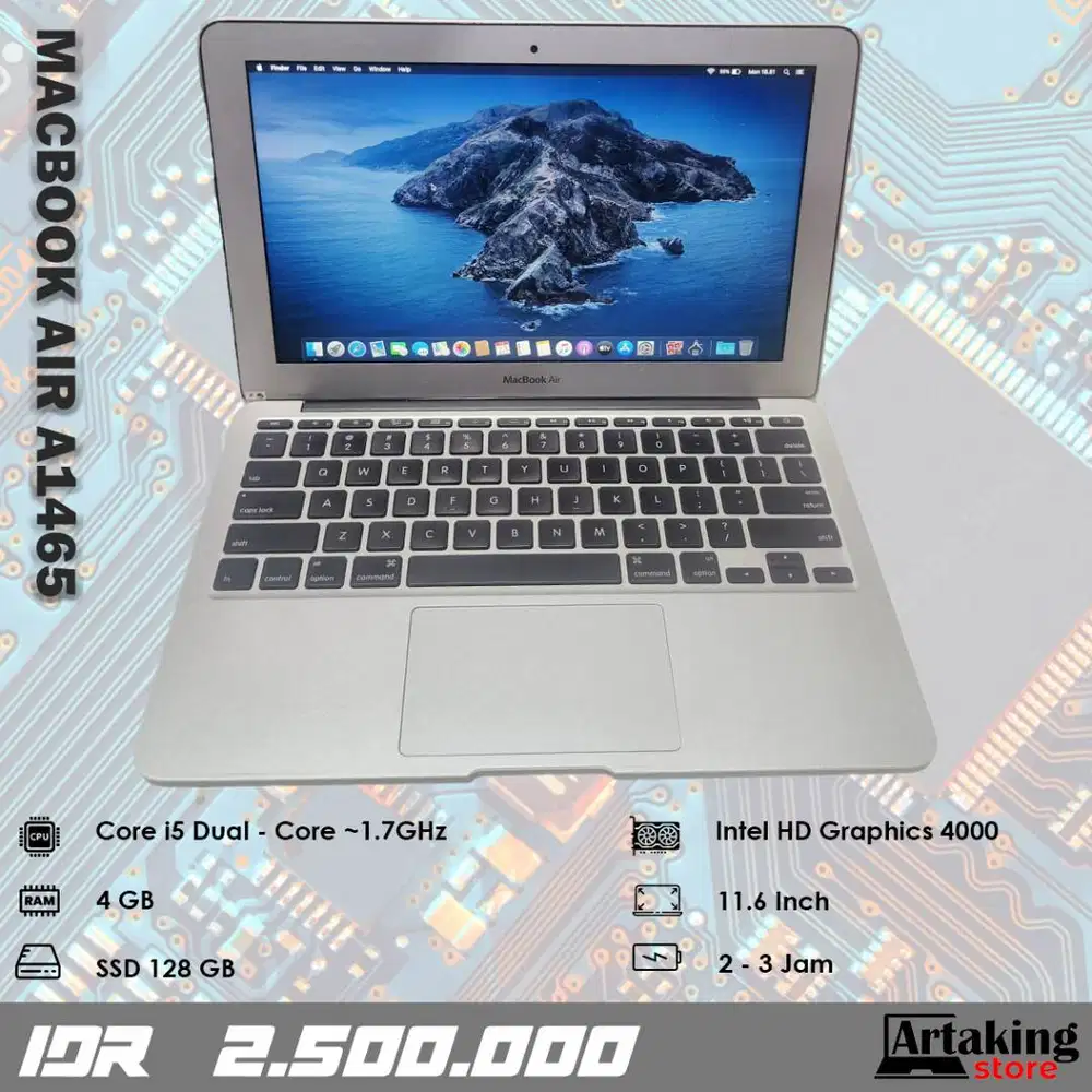 Macbook Air A1465 (2012) - Core i5 - Ram 4 GB - Sudah SSD