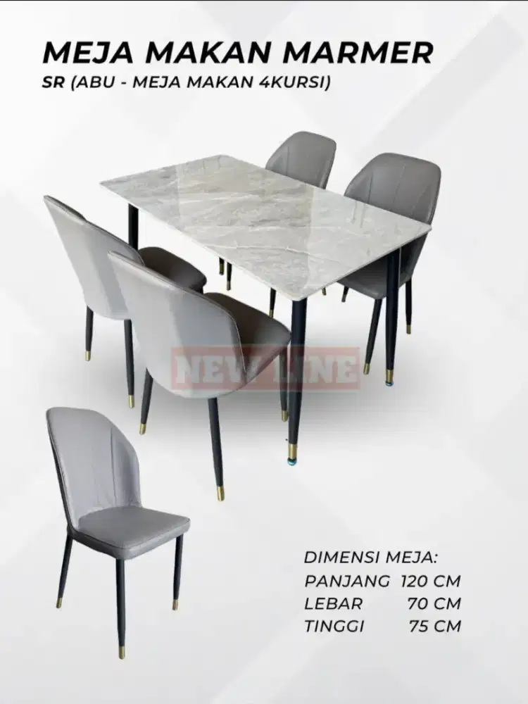 Turun Harga Meja Makan Marmer 4Kursi