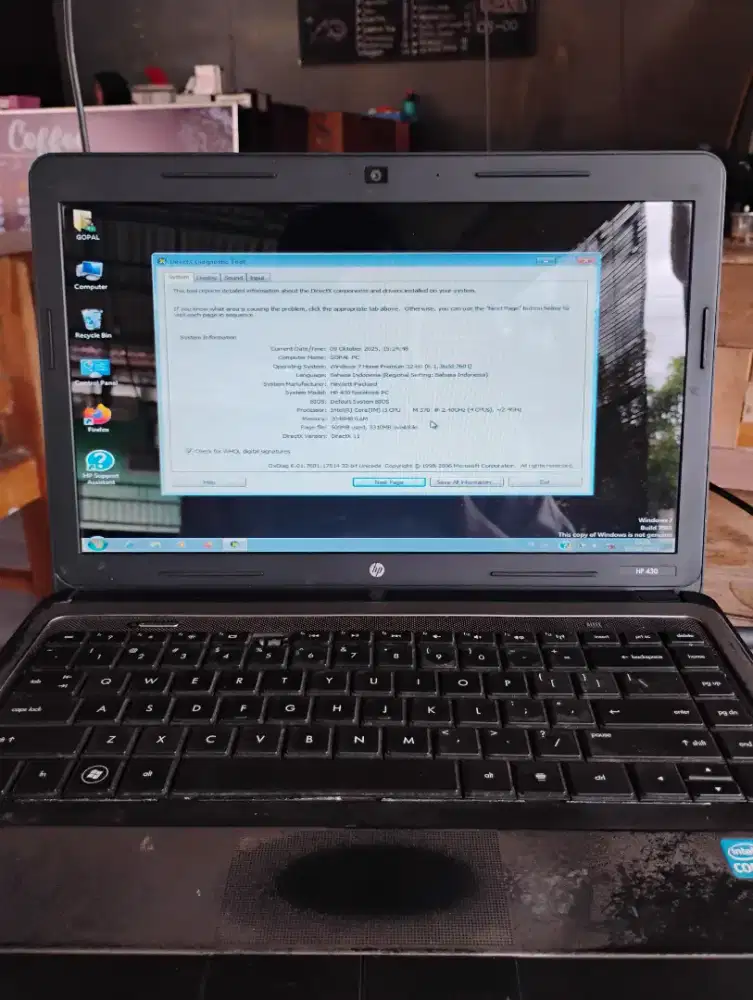 LAPTOP HP 430 - CORE I3 GEN2 || HDD 320 GB