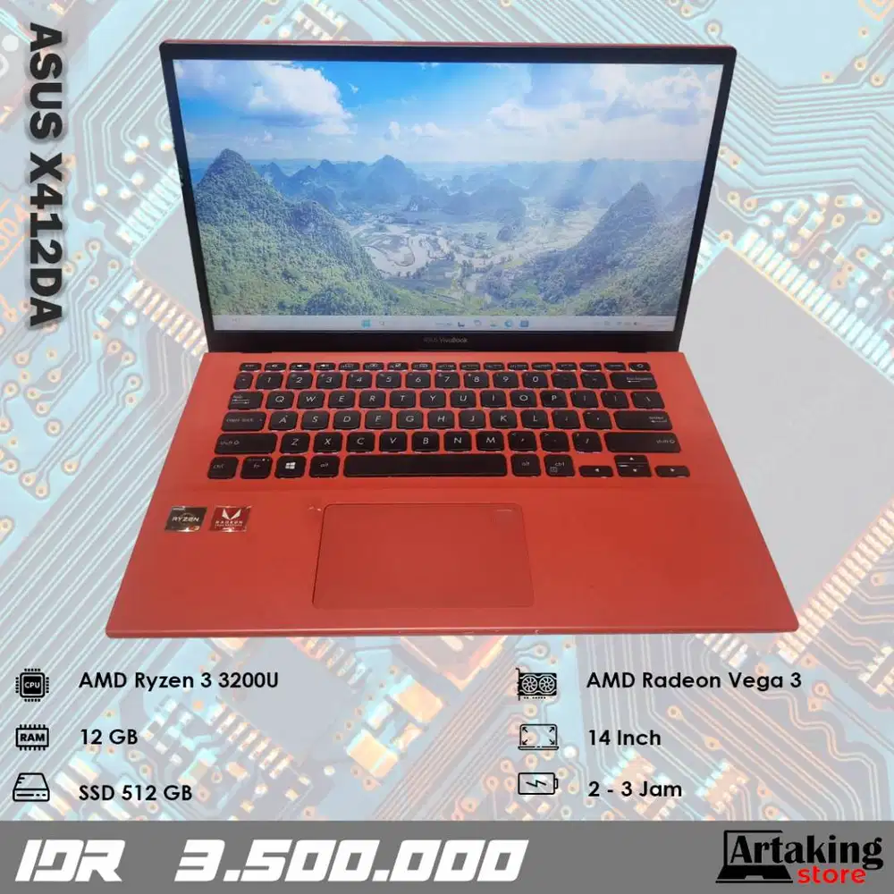 Asus X412DA - Ryzen 3 - Ram 12 GB - SSD 512 GB
