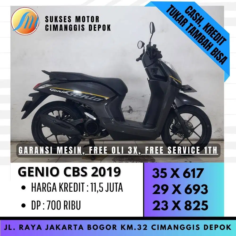 HONDA GENIO CBS 2019 PROMO DP 700 CASH KREDIT ANGSURAN RINGAN FREE OLI