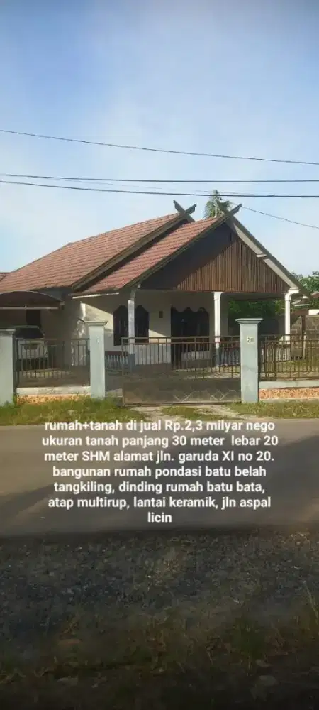 dijual rumah tangan pertama