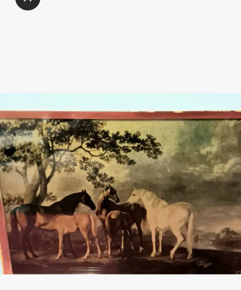 Pajangan Lukisan Lapis Emas 24K (999 Gold Foil) - Motif Kuda