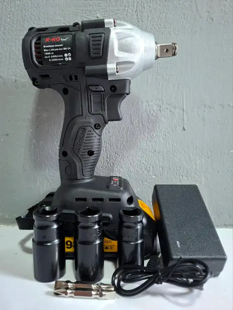Baru mesin buka baut cordless impact wrench batere brushless 700 nm