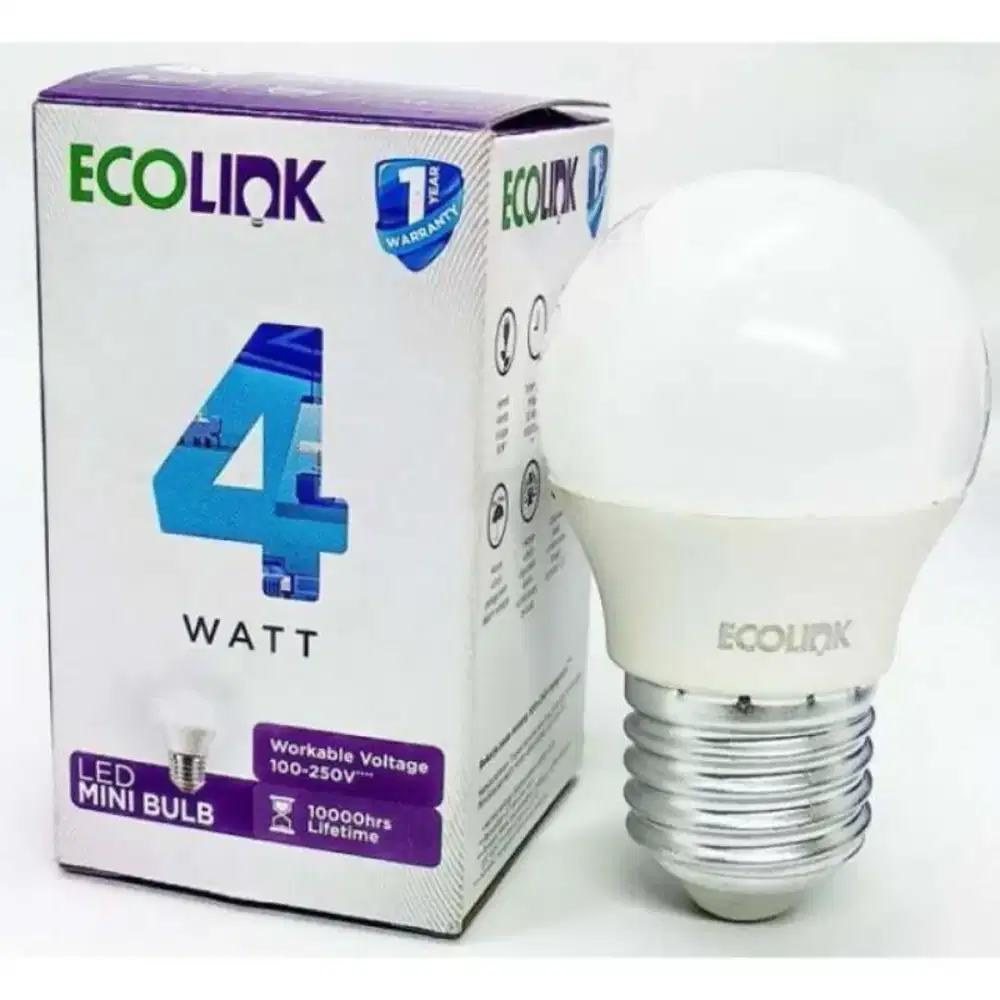 Lampu led ecolink 4 watt garansi 1 tahun