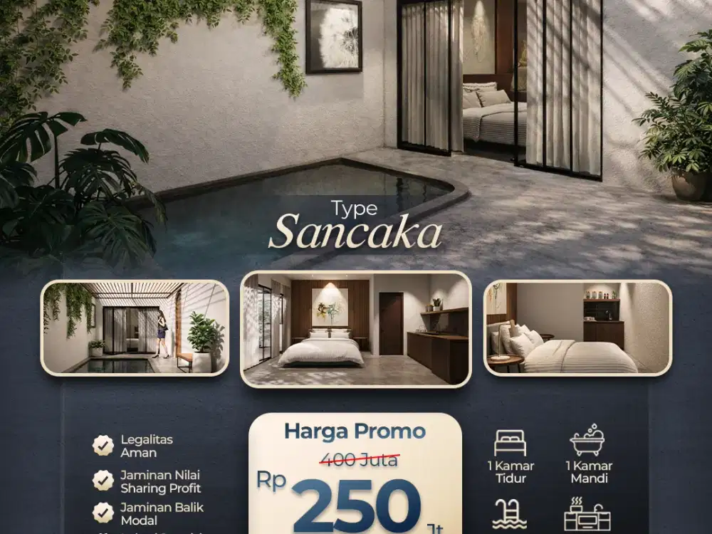 Investasi Villa Satu Tahun Balik Modal Pasti & di Notariskan - Limited Unit Private Living!