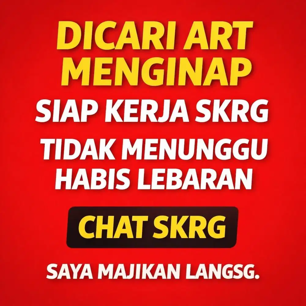 DICARI ART MOMONG MENGINAP DI BEKASI BARAT SEGERA SY MAJIKAN LANGSUNG