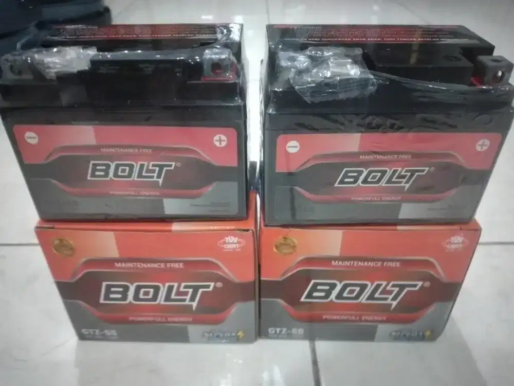Aki Motor merk Bolt GtZ 5 S kondisi baru buat Supra Revo beat