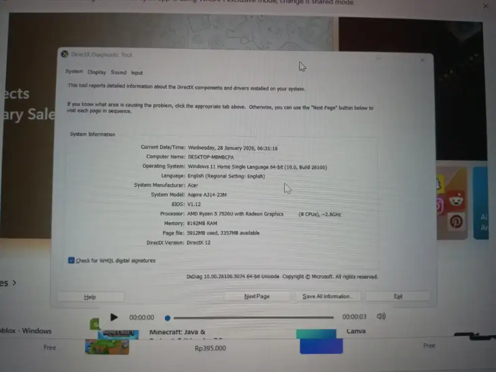 JUAL SUPER MURAH LAPTOP ASPIRE A314-23M MULLUUUUSSS