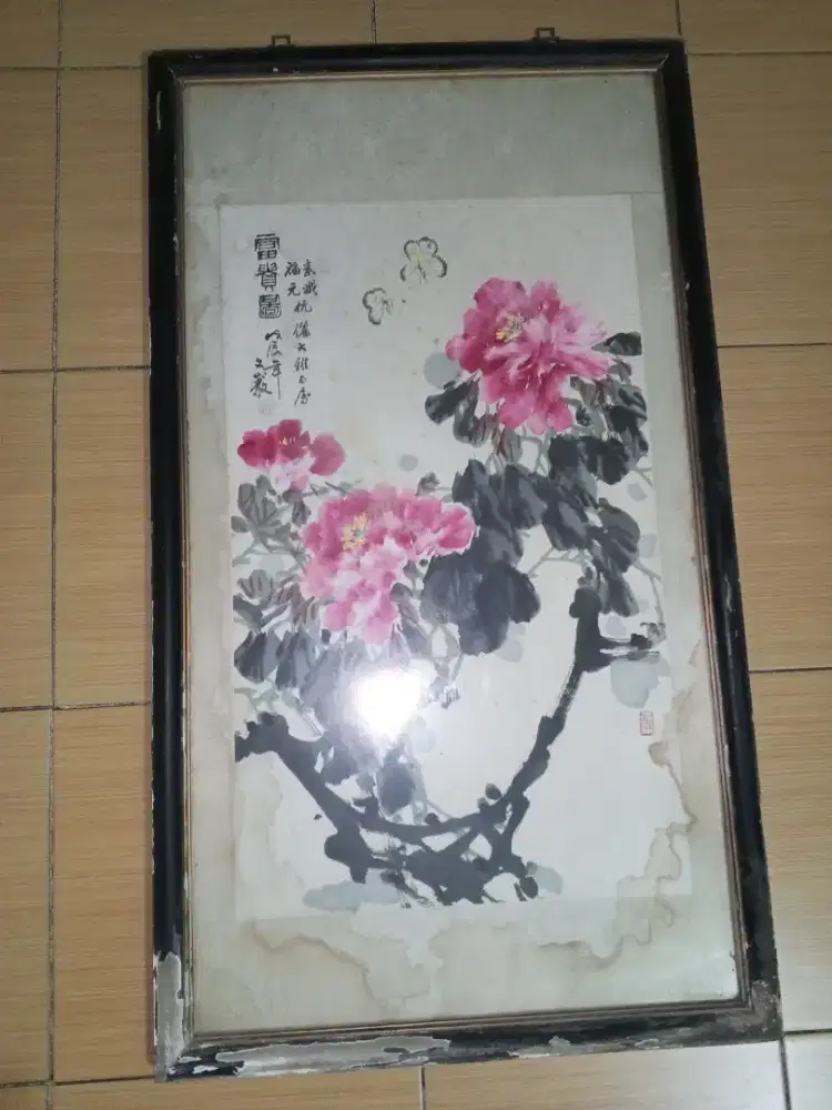 Antik Lukisan kertas 70x120 sesuai foto harga Rp.250rb