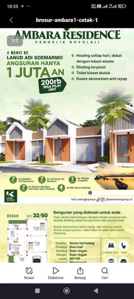 Perum Ambarawa  Residen waduk Cengklik ngemplak Boyolali