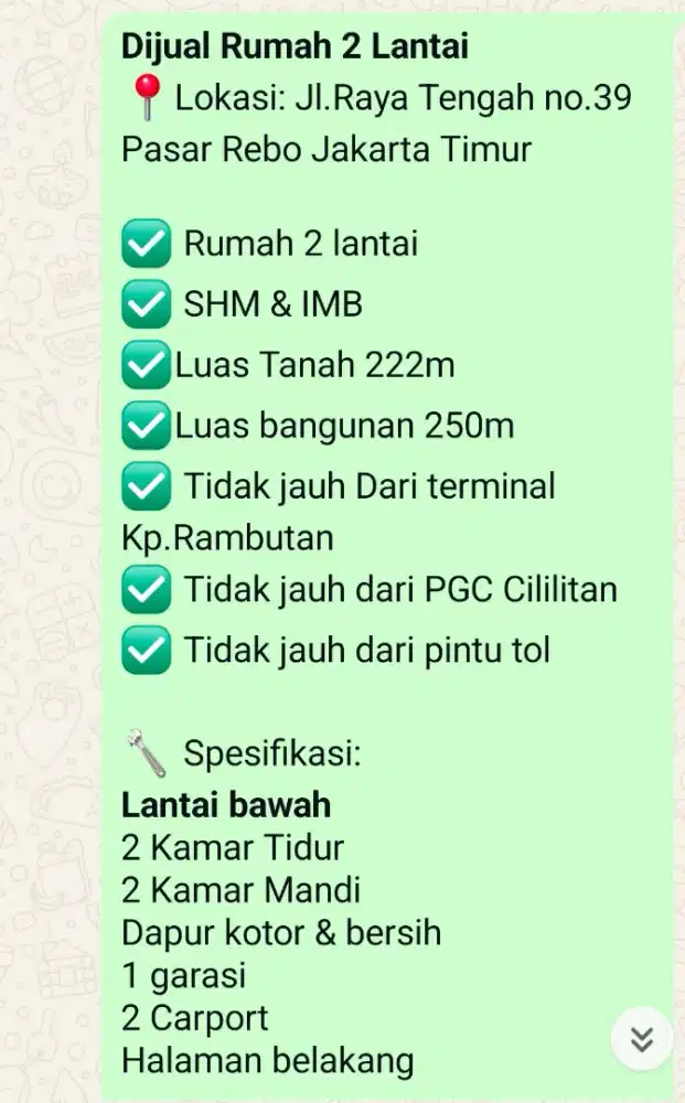 Dijual Rumah 2 Lantai