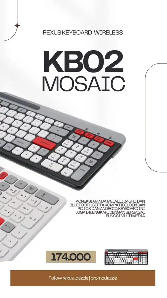 Keyboard wireless KB02 rexus