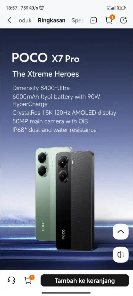 Poco x7 pro 12/512 new Garansi Resmi