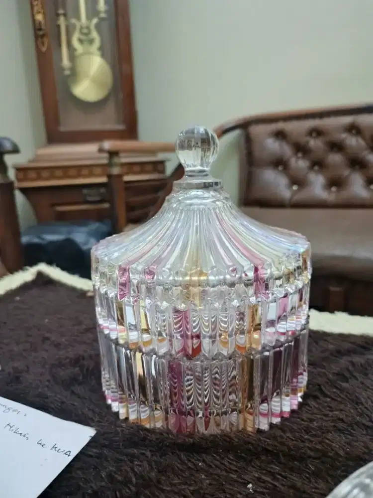 hiasan/wadah permen atau kue kaca, gelas gelas