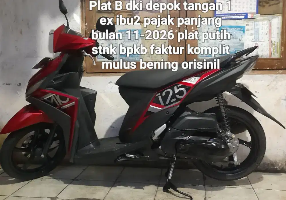 Yamaha Mio M3 2017 blue core 125 cw asli merah Plat B depok tangan 1