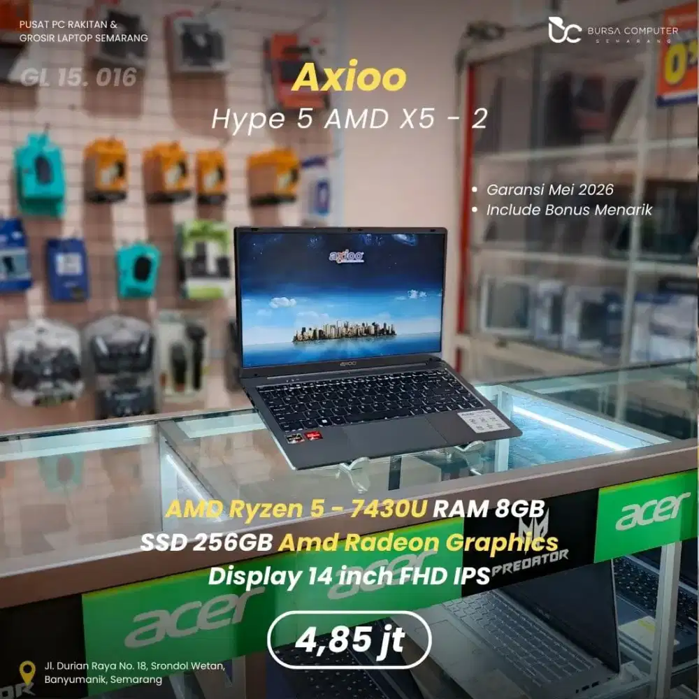 AXIOO Hype 5 X5-2 | Ryzen 5 7430U 8GB 256GB