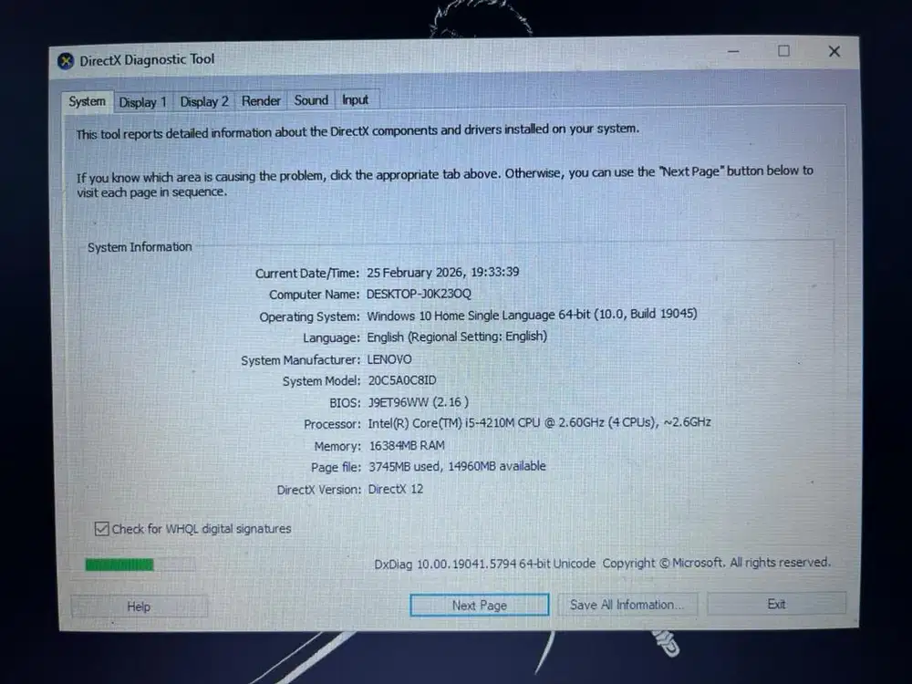 Dijual LAPTOP LENOVO