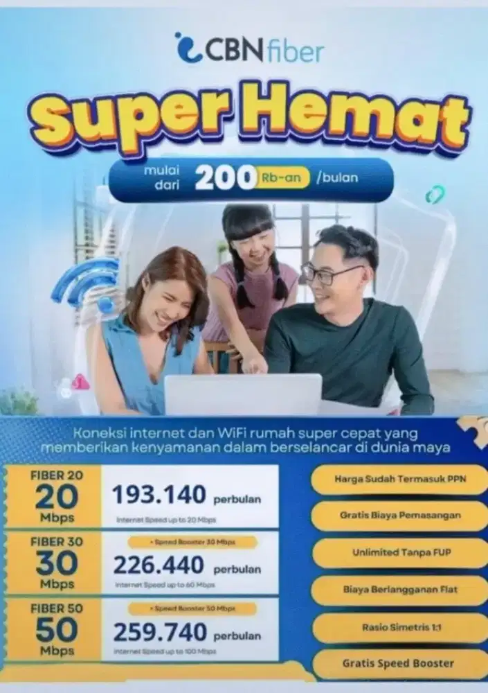 Wifi Murah CBN Fiber Medan - Deliserdang
