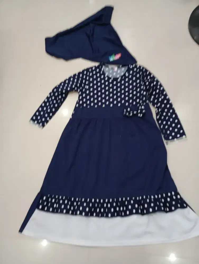 Gamis ser kerudung anak