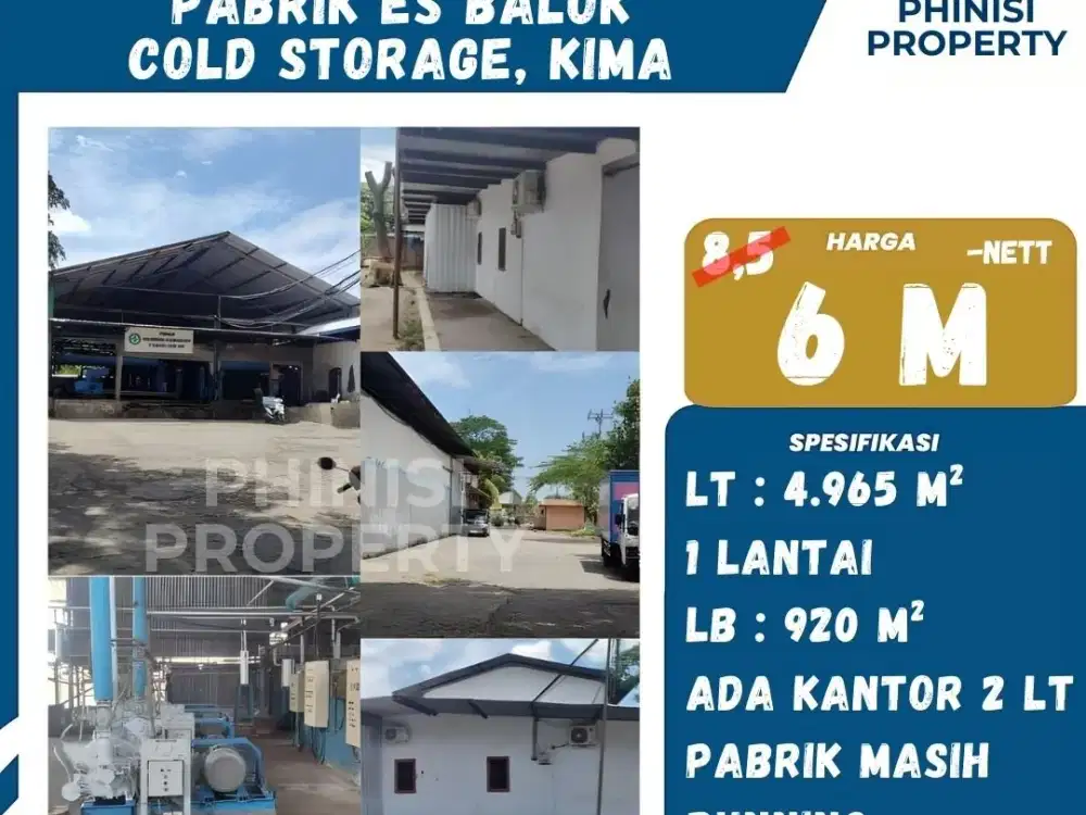 Dijual Gudang Pabrik Es di KIMA Kapasa Raya