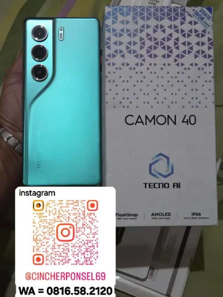Jual HP tecno camon 40 8/256 mulus istimewa garansi panjang