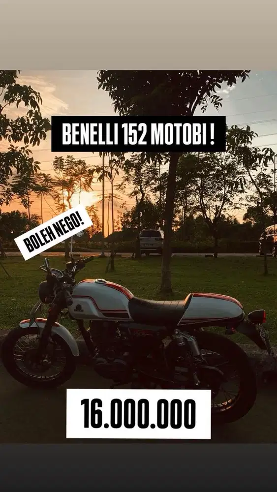 BENNELI 152 MOTOBI 200cc White/Putih - 2021 motor retro klasik -