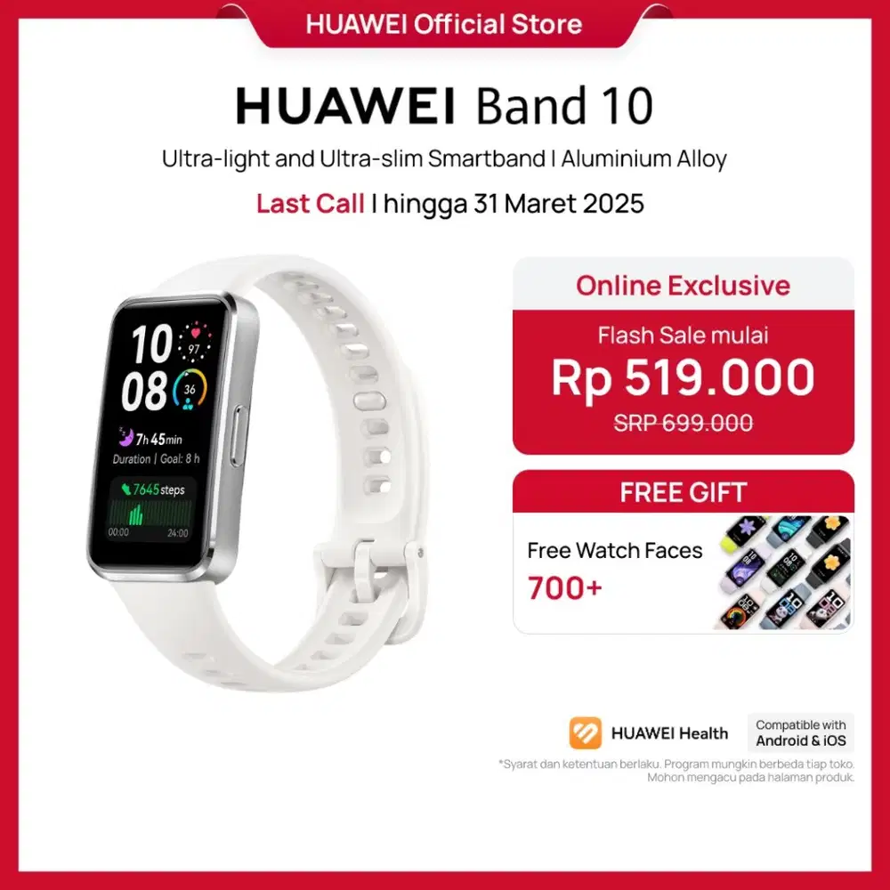 PRELOVED - Huawei Band 10 Aluminium White good condition nego tipis
