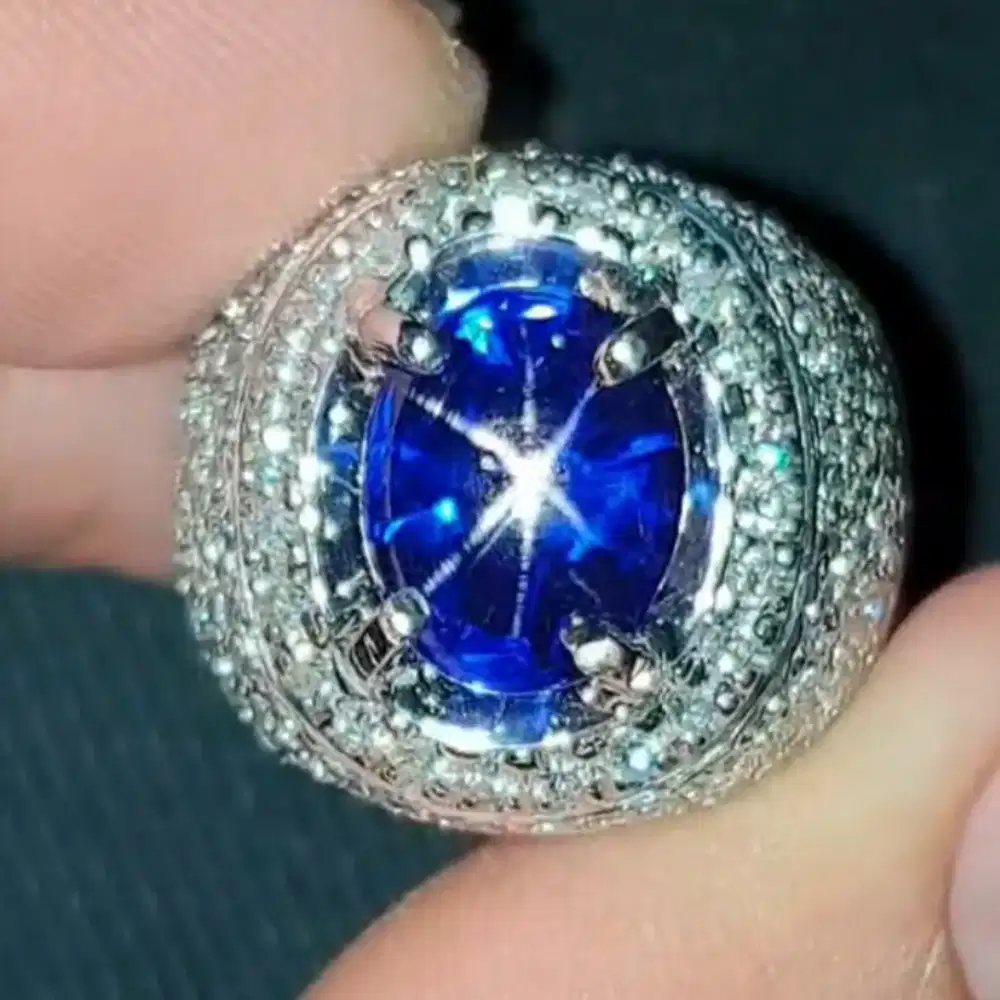 Premium class!! blue Sapphire Sri Lanka 6.85 ct ring GD