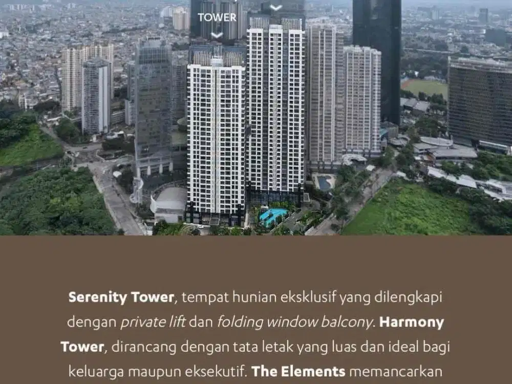 The Elements Apartemen Premium Di Jakarta Selatan Unit Baru Bisa Kpr Furnish