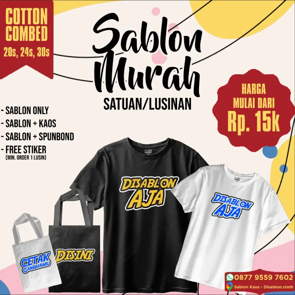 Kaos distro sablon satuan lusinan