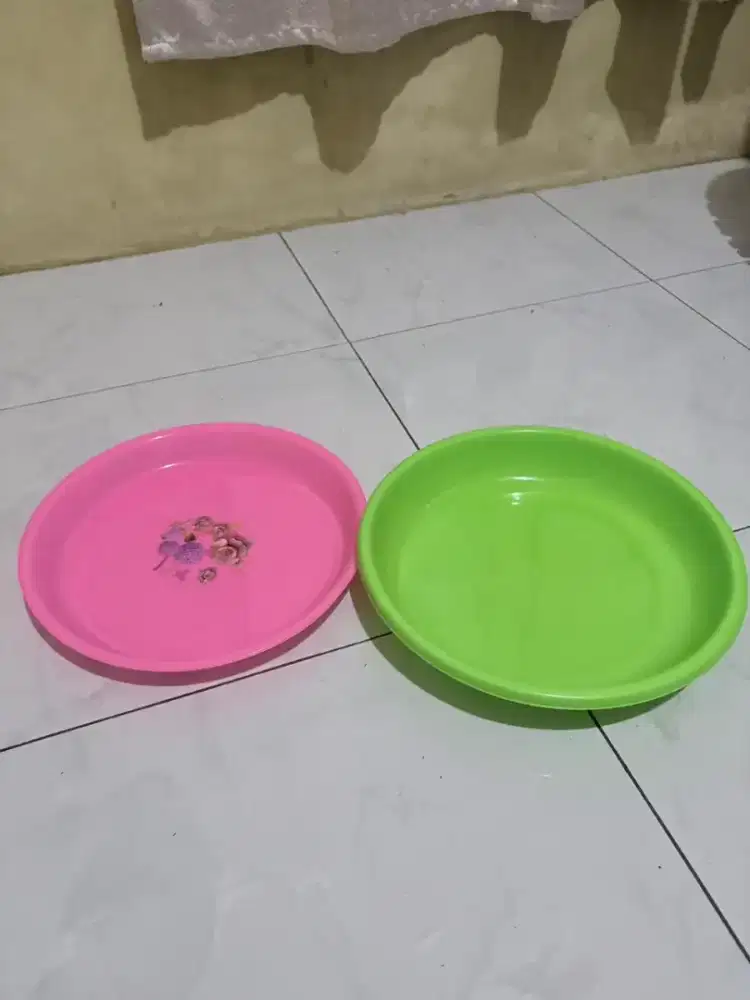 Nampan Plastik Pink Motif Bunga – Gratis