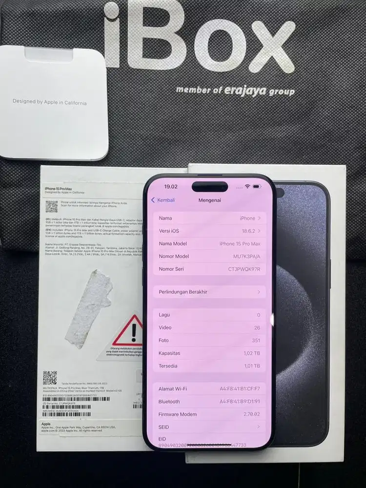 iPhone 15 Promax 1 TB Terabyte Resmi iBox Indonesia