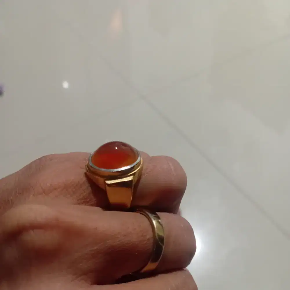 Batu akik orange raflesia dim kantoran