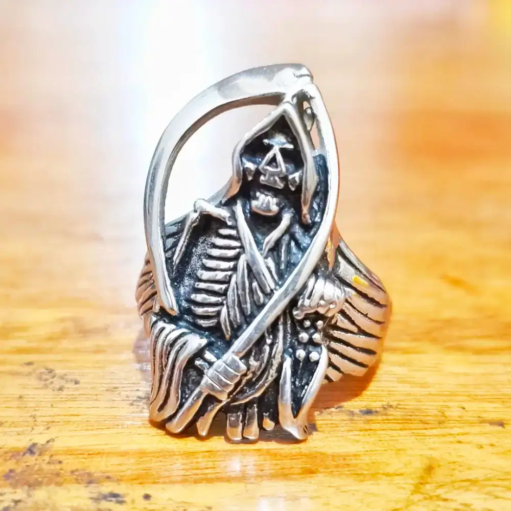 CINCIN RING Size11 Lingkar73mm Diameter21mm TITANIUM Skull Rock Bikers