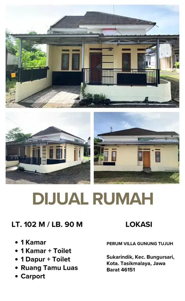 Dijual Cepat Rumah Type 60 | Perum Villa Gunung Tujuh (jual murah)