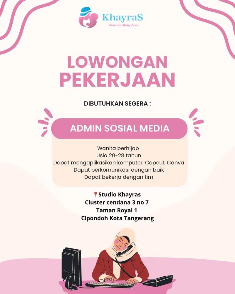 Admin untuk baby spa di cipondoh kota tangerang