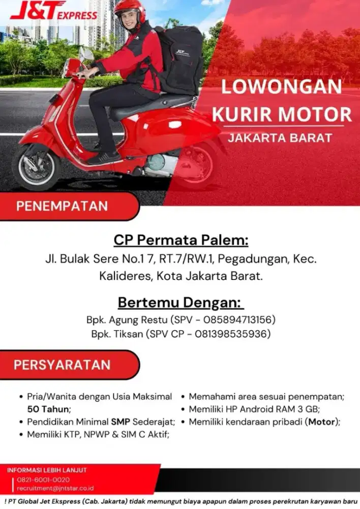 LOWONGAN KURIR J&T KALIDERES