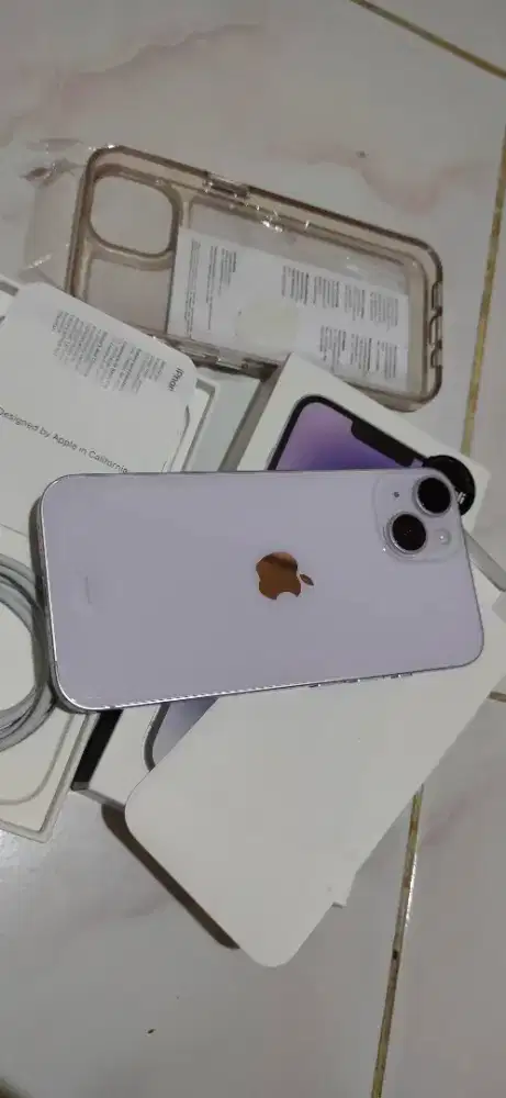 iPhone 14 basic 128gb purple iBox fulset ORI mulus normal segel..aman