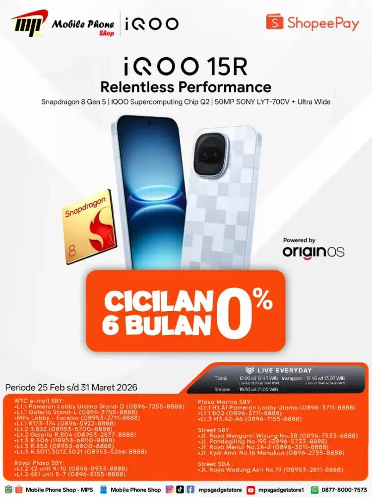 IQOO 15R PROMO 0% CICILAN SHOPEEPAYLATER