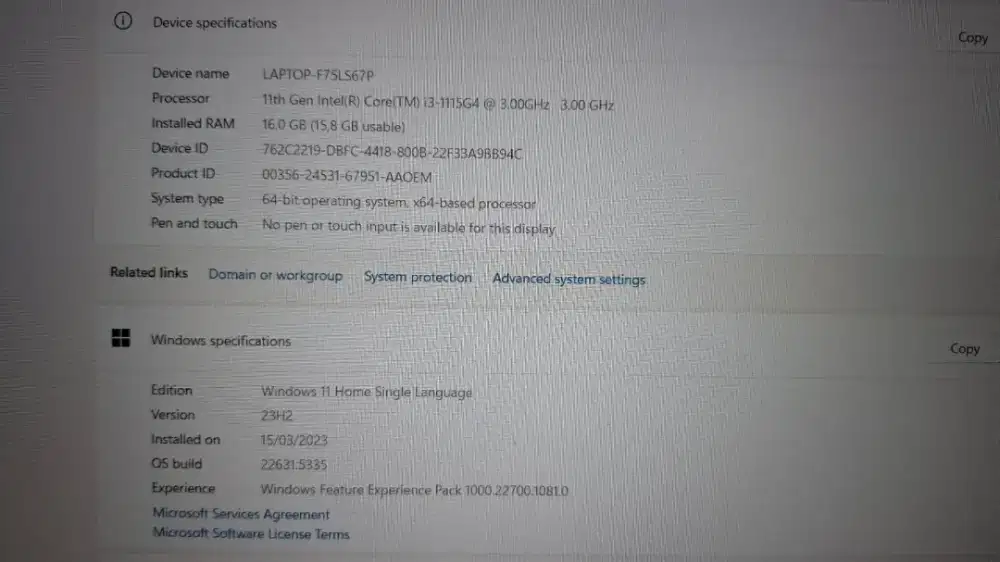 ACER ASPIRE 5 INTEL CORE i3 RAM 16GB GEN 11 WINDOWS 11